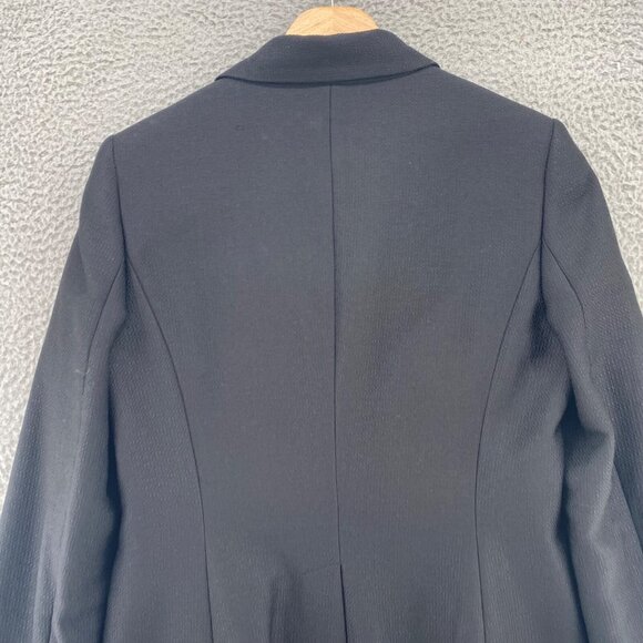 Calvin Klein Blazer Womens 8 Black Woven Button Up Pockets Office Career Work - Picture 4 of 11